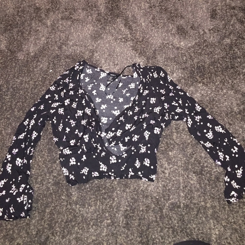 Floral v neck top